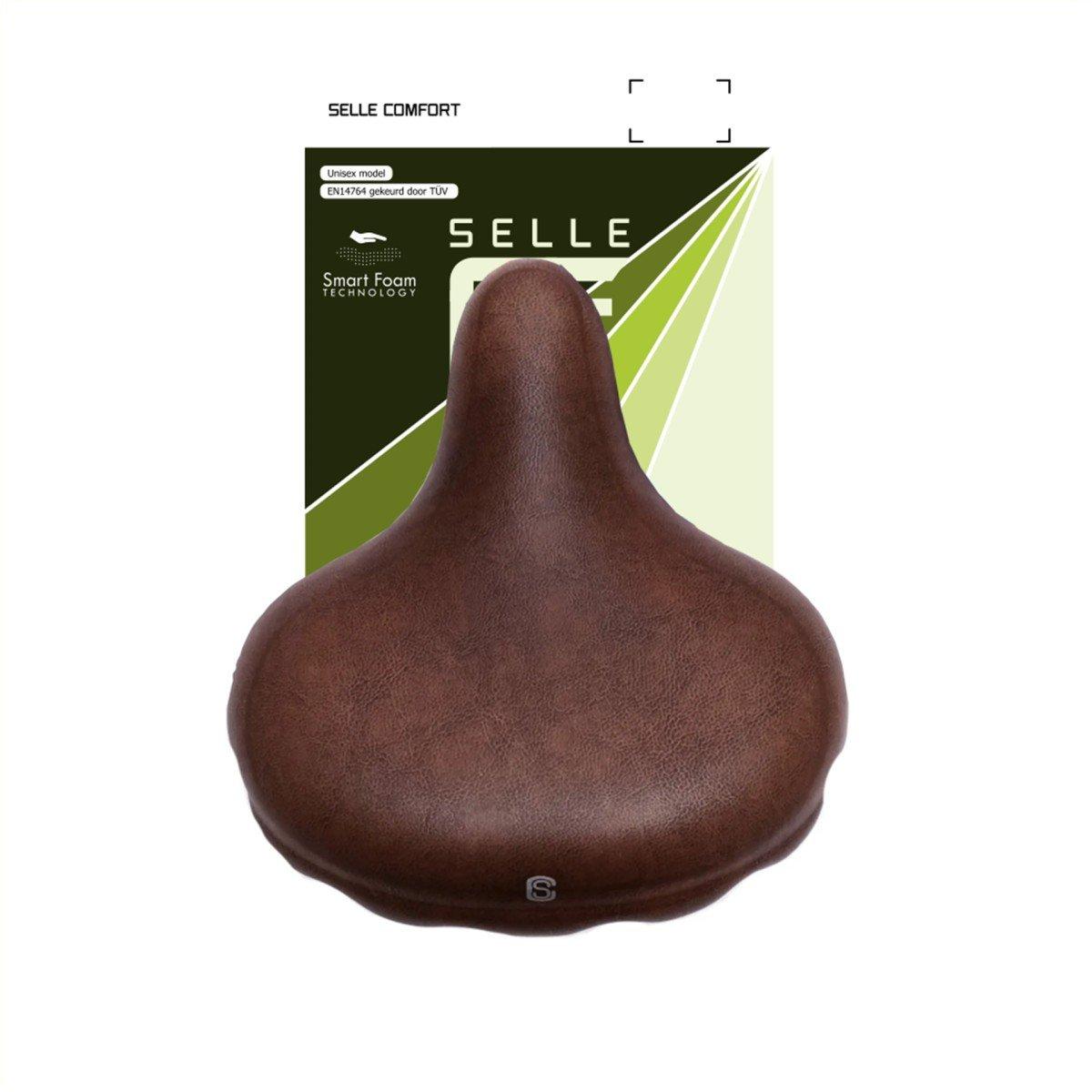 Selle Comfort Retro XL zadel in bruin met memory foam vulling