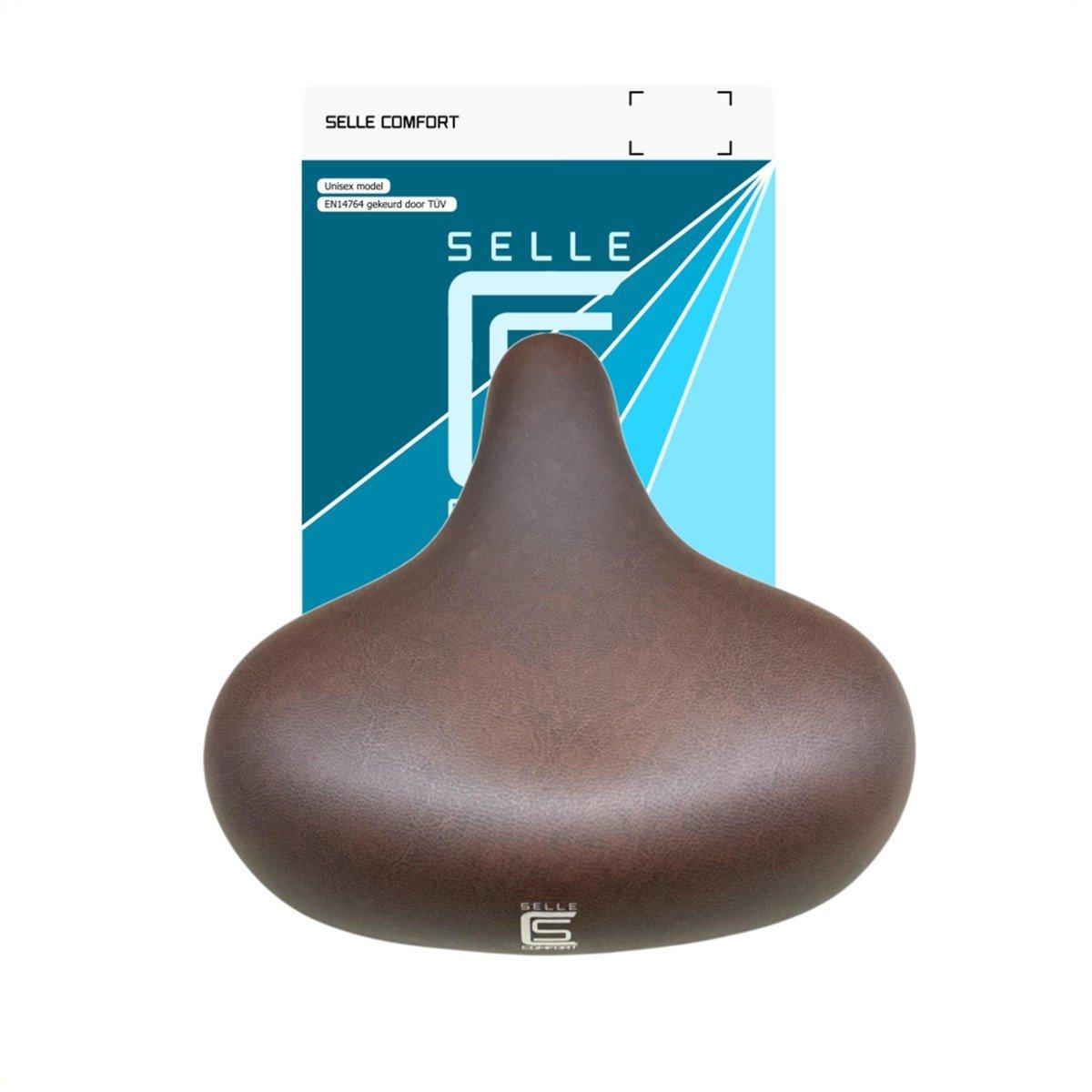 Selle Comfort Knus fietszadel klein in bruin met elastische vering