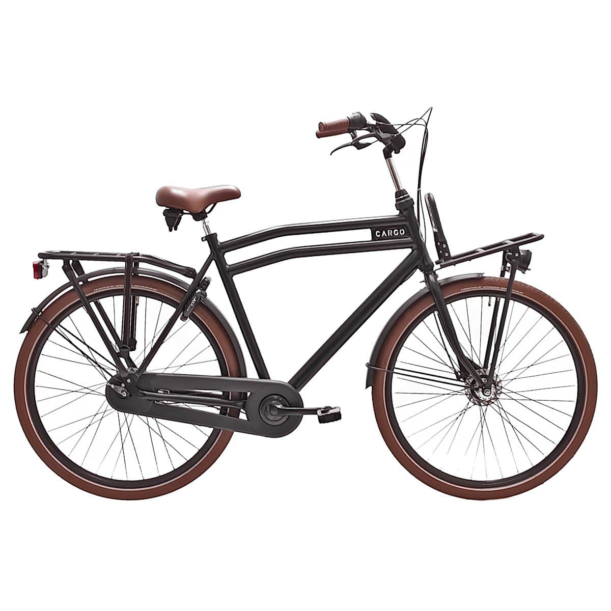 Avalon Cargo transportfiets 53 cm mat zwart vooraanzicht