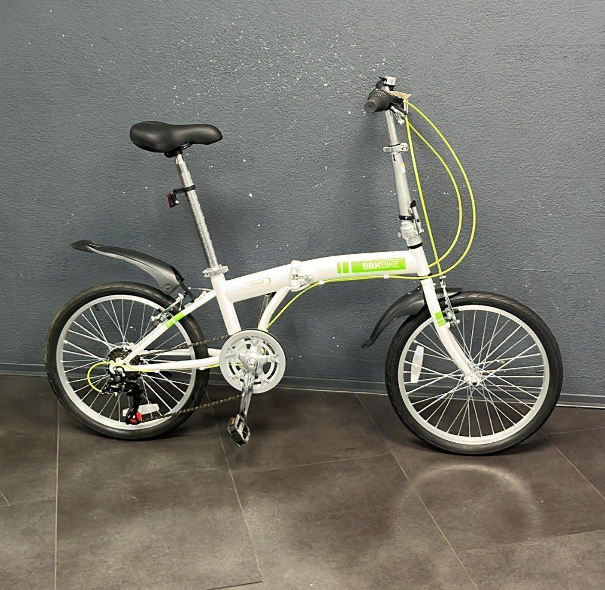SBK Voyage vouwfiets wit, ingeklapt model