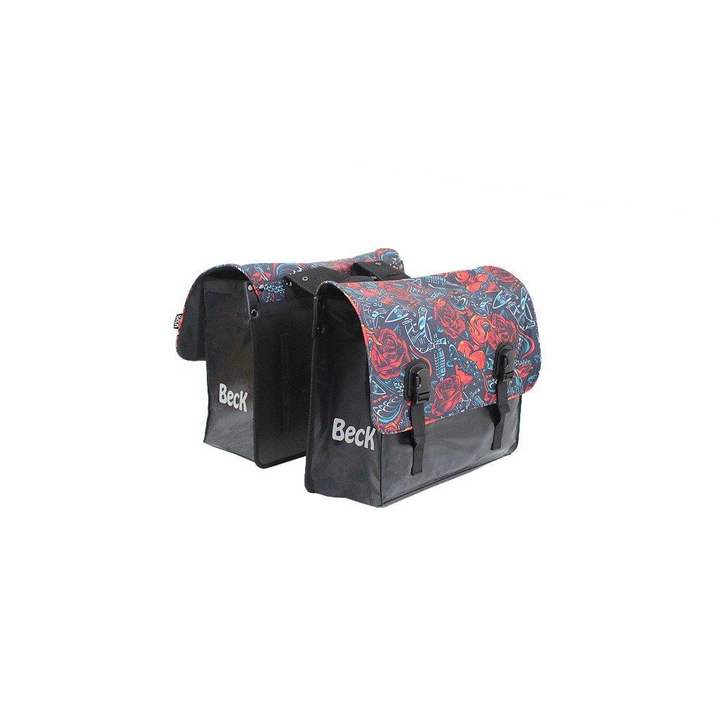 Beck Classic Tattoo dubbele fietstas 46 liter tarpauline