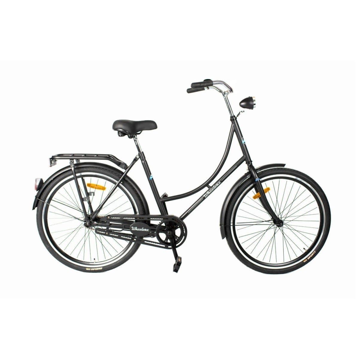 Wheelerz Omafiets 24 kinderfiets zwart mat vooraanzicht
