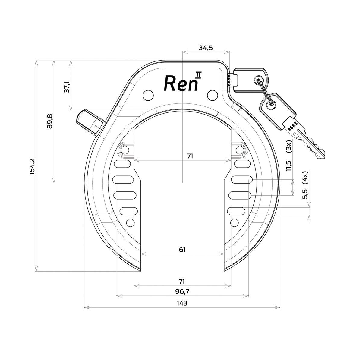 AXA Basta Ren WP Ringslot - Zwart (foto 3)