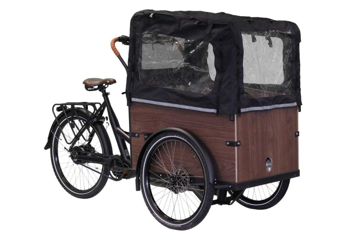 Altec Xcient zwarte e-bakfiets met riemaandrijving