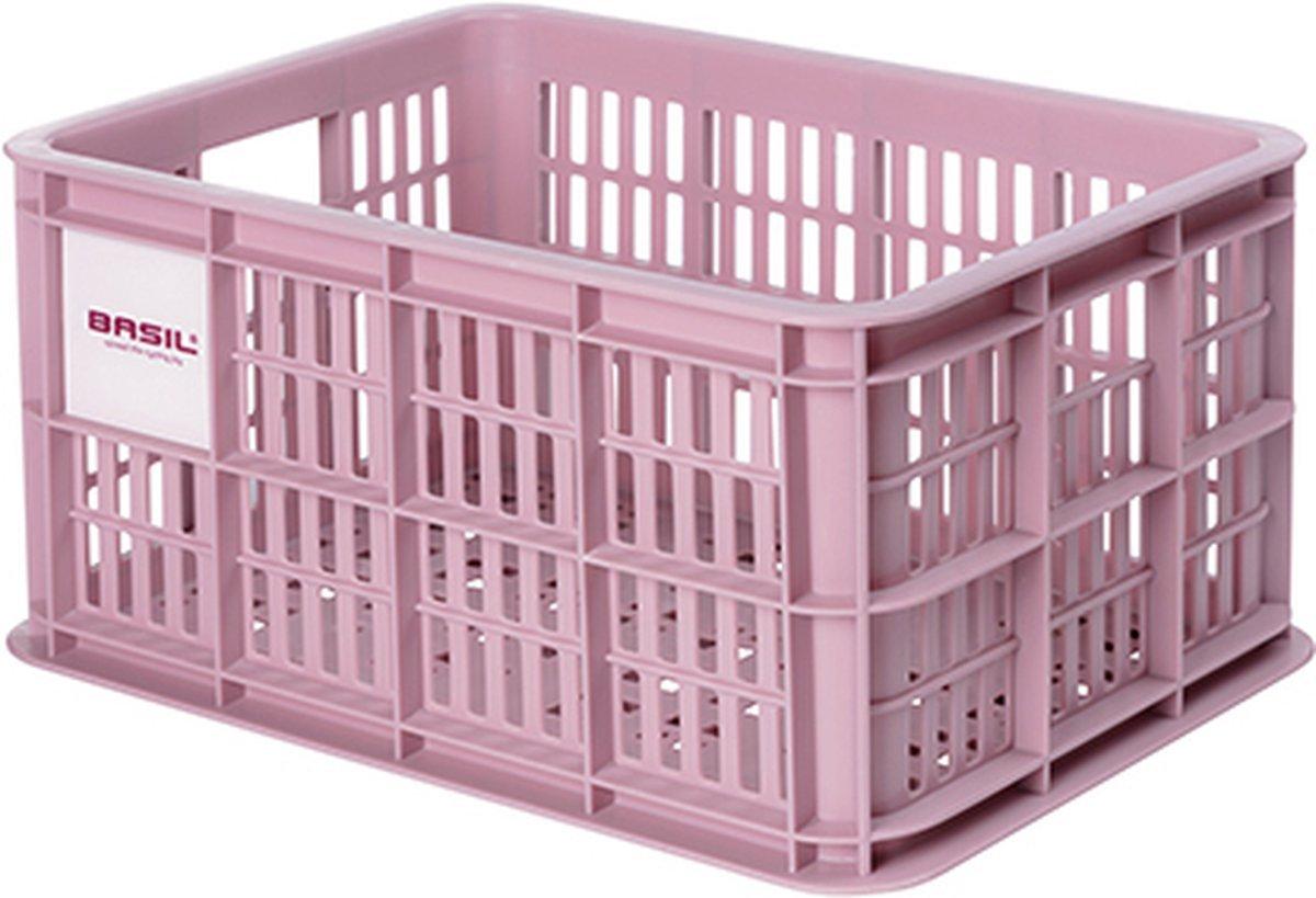 Basil Crate S Recycled voorfietstas in Faded Blossom, 17,5 liter