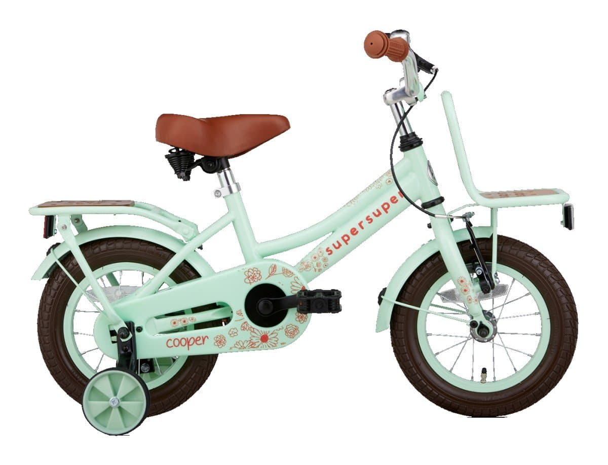 SuperSuper Cooper Bamboo 12 kinderfiets 12 inch mint groen (foto 2)