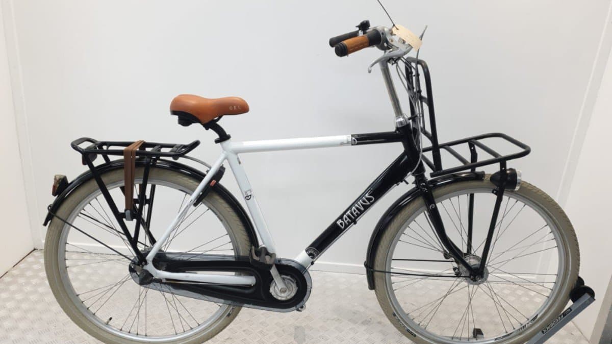Batavus Flying D transportfiets 56 cm zwart-wit, vooraanzicht