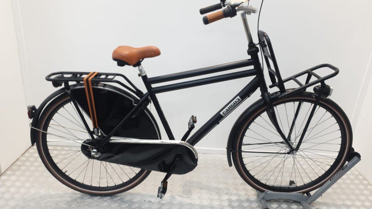 Dutch Vlavor Cargo 3 mat zwarte transportfiets 53 cm