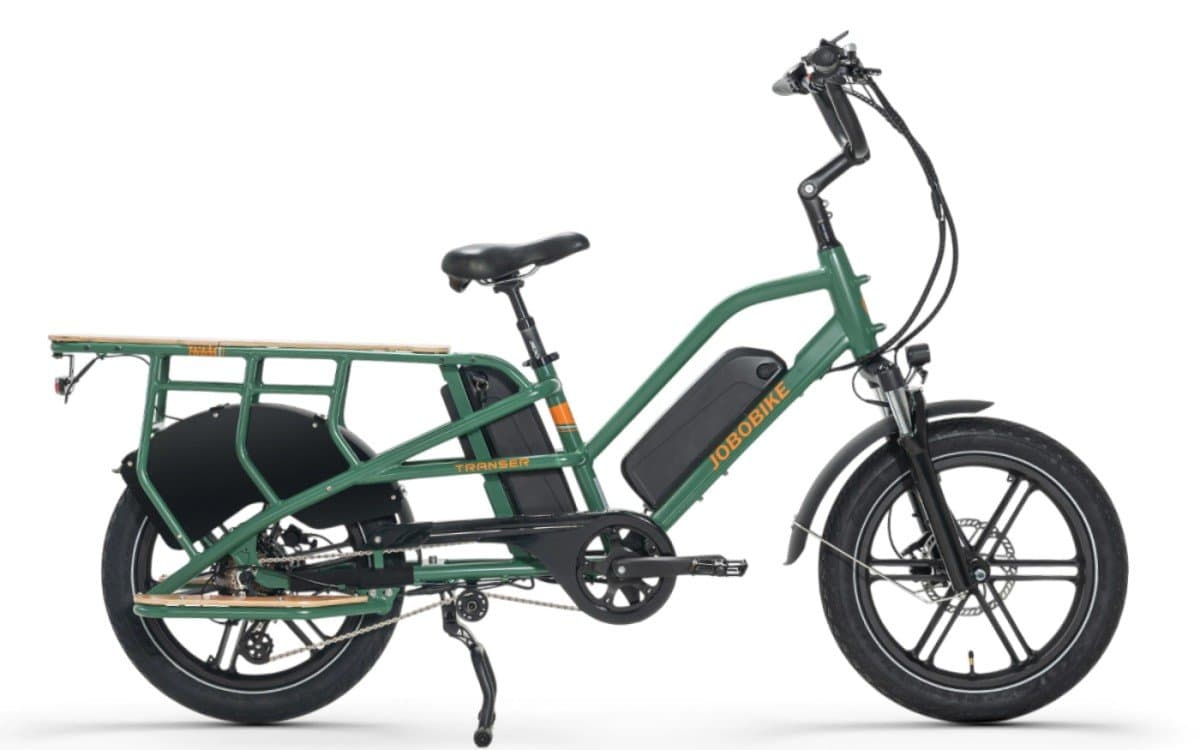 Jobobike Transer groene e-bakfiets met Bafang motor