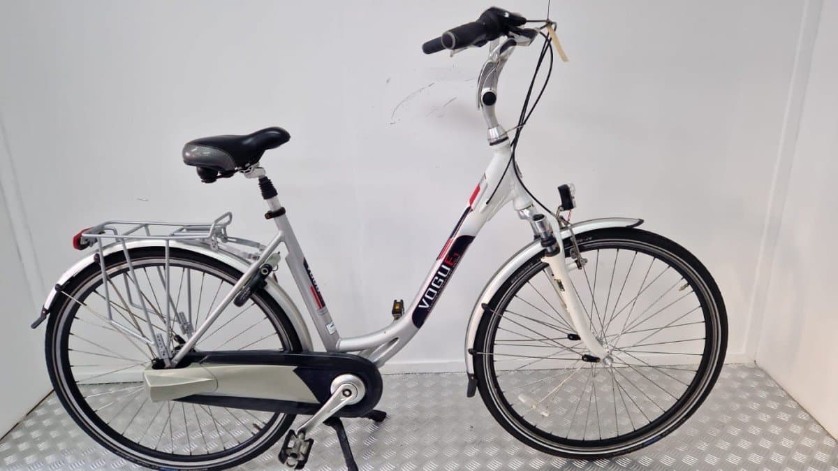 Vogue E2 grijze stadsfiets 51 cm, vooraanzicht