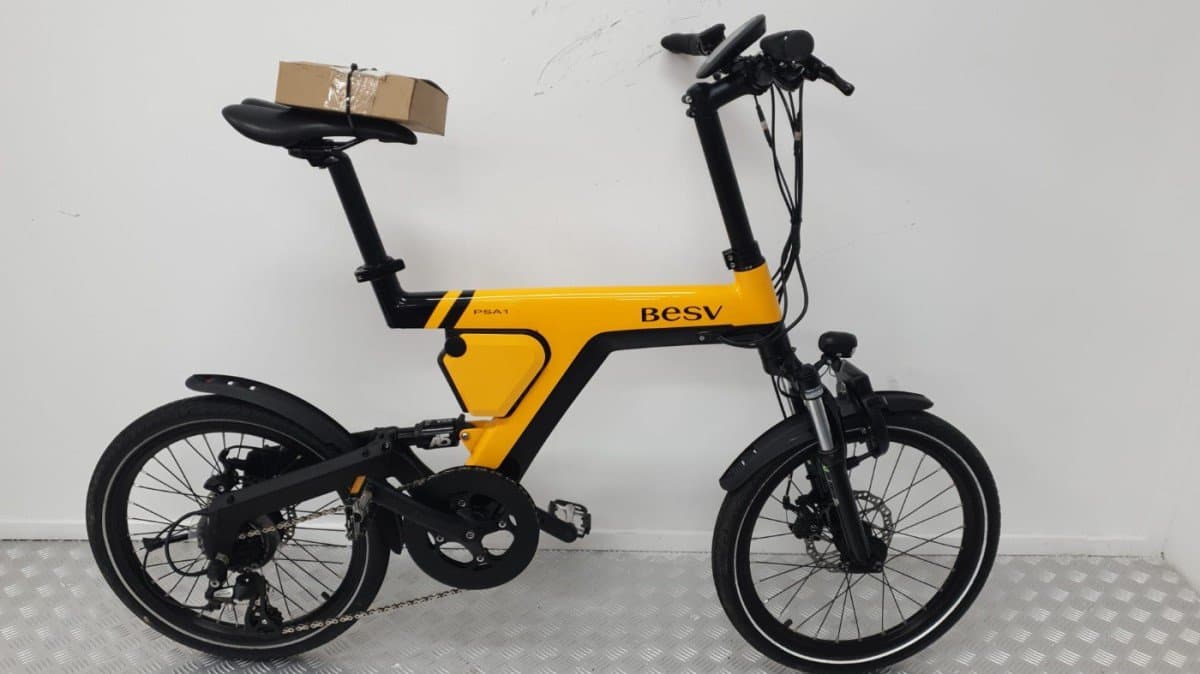 BESV PSA1 vouwfiets 54 cm geel achterwielmotor