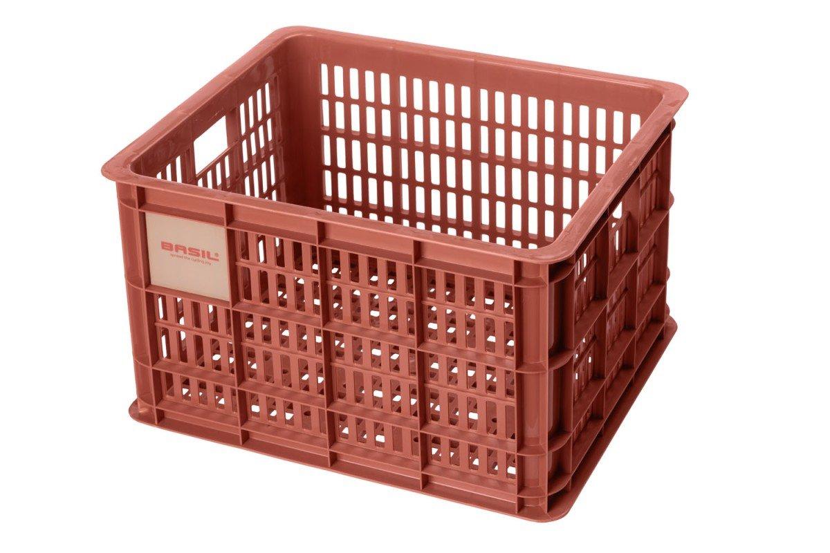 Basil Crate M Recycled fietstas 27 liter terra red
