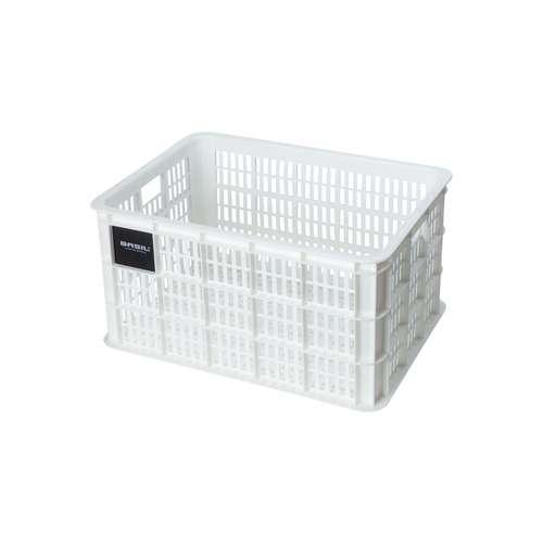 Basil Krat L witte fietsmand 40 liter PVC