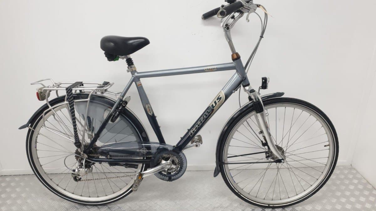 Batavus Jakima blauwgrijze stadsfiets 57cm vooraanzicht