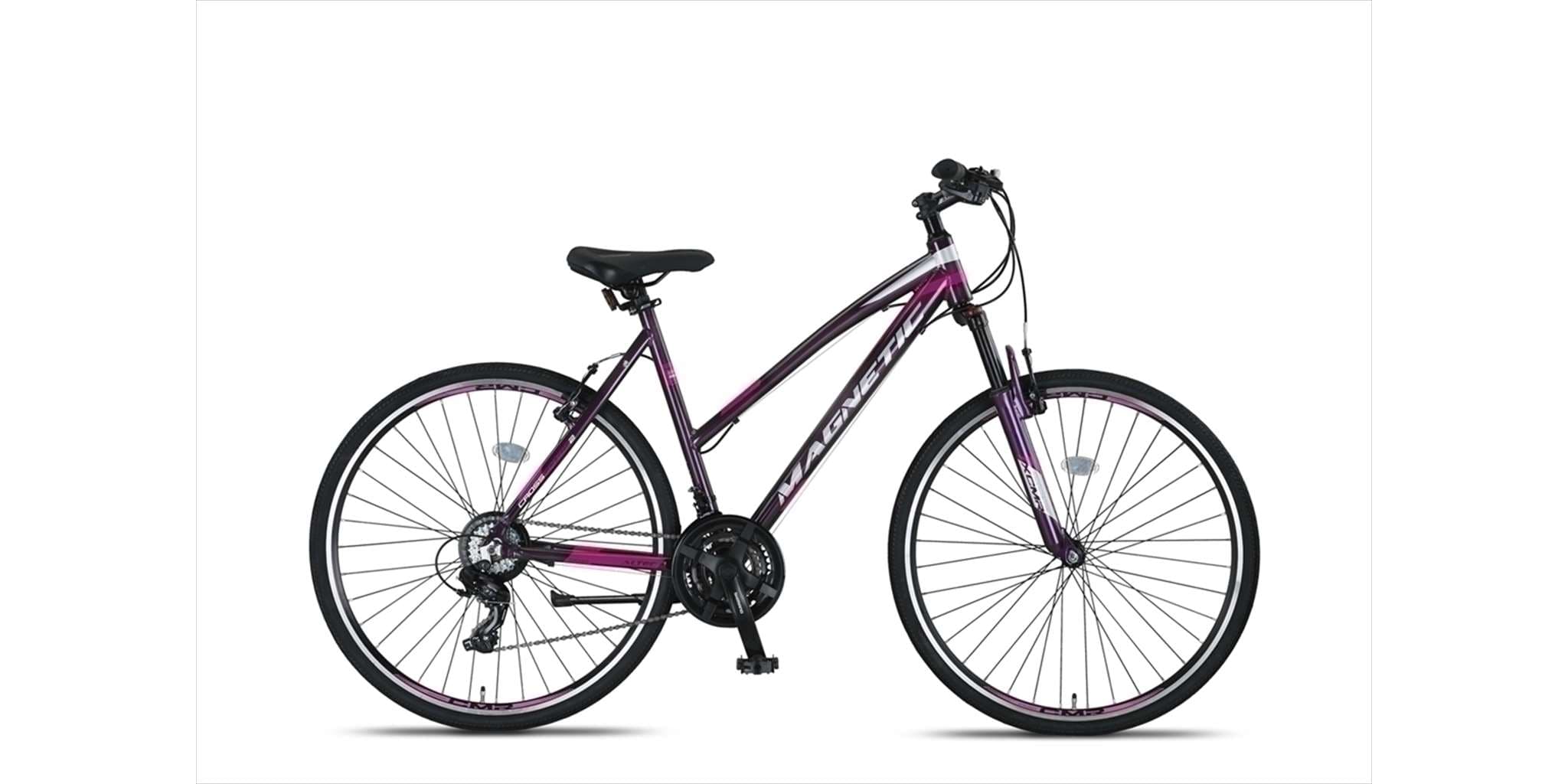 Altec Magnetic Trekking dames transportfiets 28 inch, grijs-roze