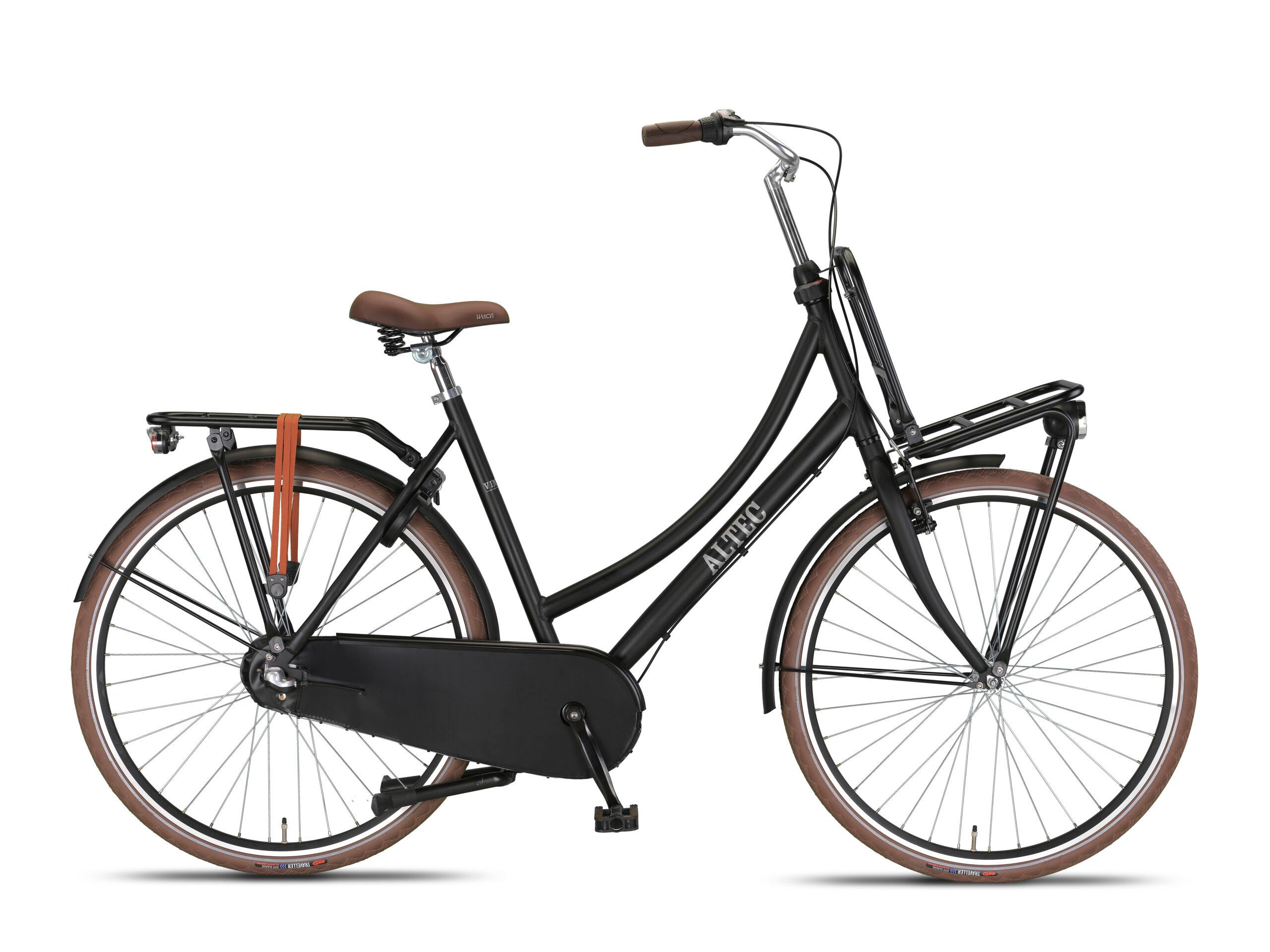 Altec Vintage 28 inch transportfiets in mat zwart, 57 cm frame