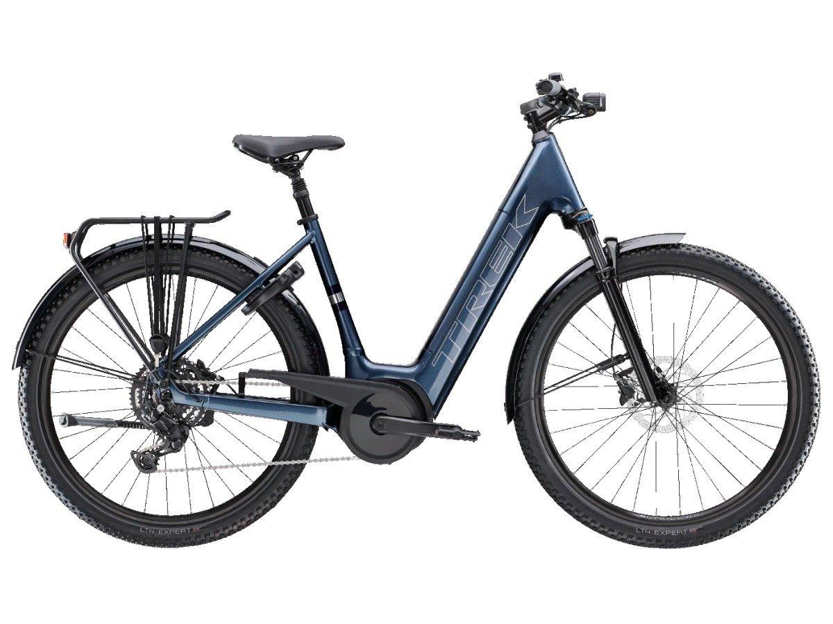 Trek Verve+ 4 elektrische stadsfiets in blauw, 55 cm framemaat