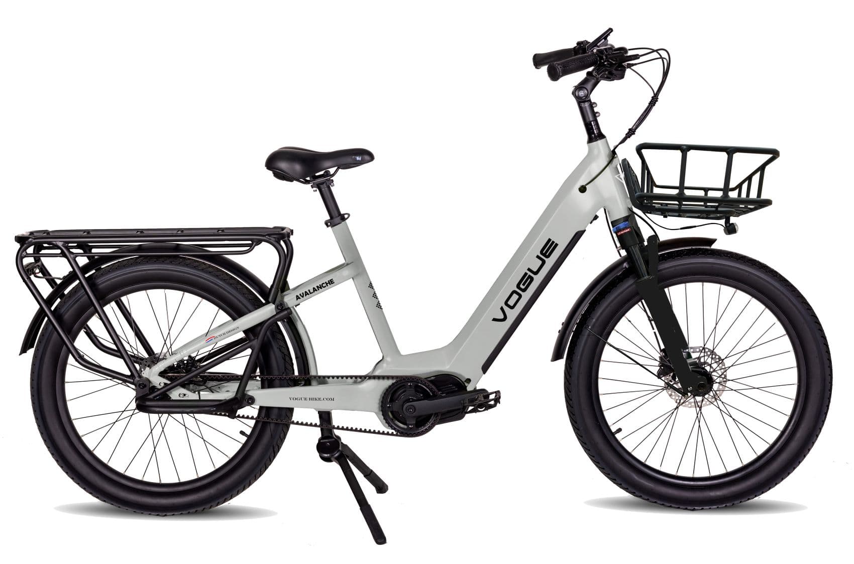 Vogue Avalanche elektrische fiets grijs 49 cm vooraanzicht