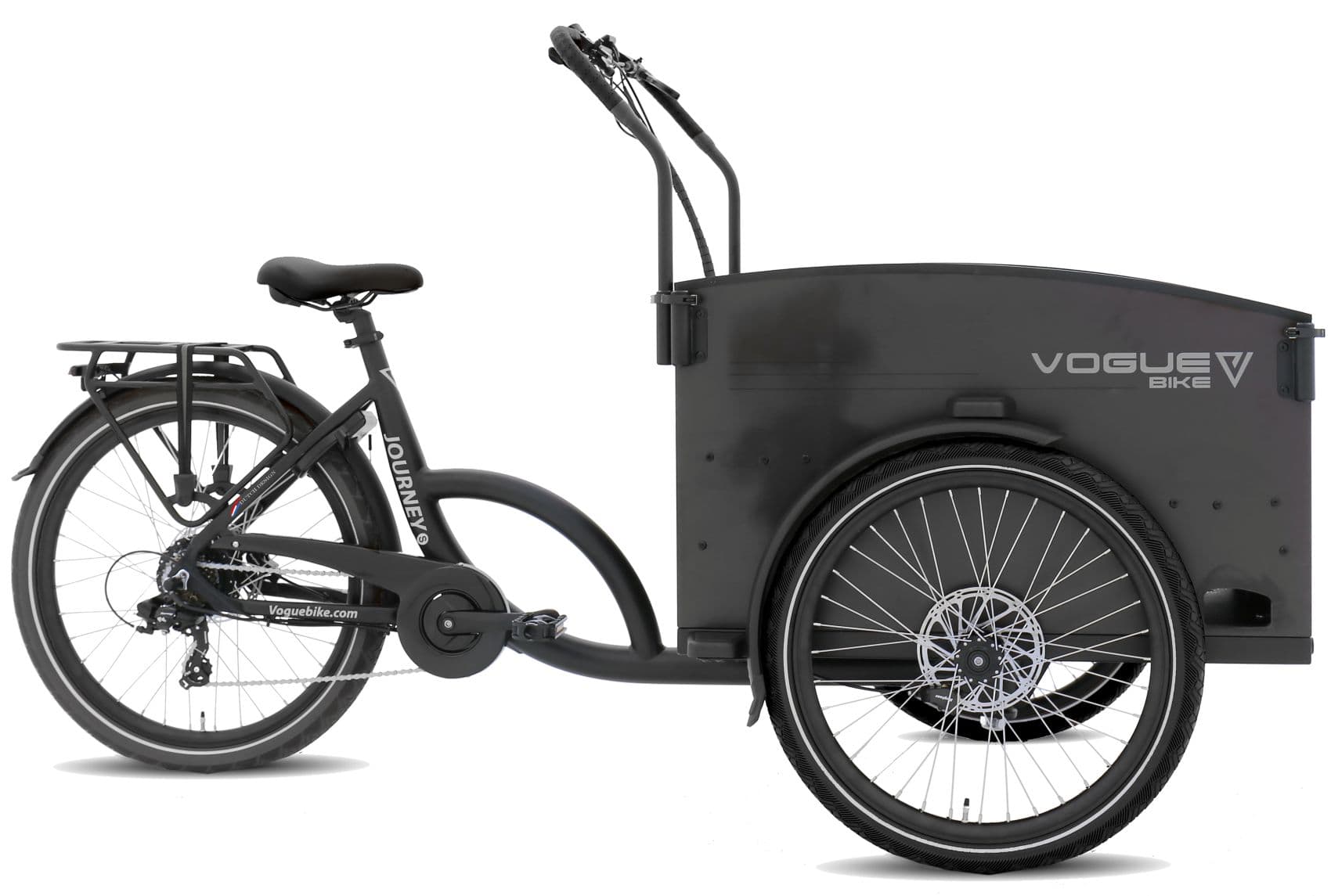 Vogue Journey-S e-bakfiets met Bafang motor, zwarte bakfiets
