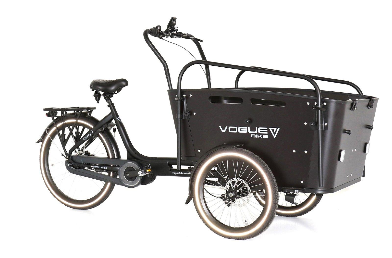 Vogue Carry 3 elektrische bakfiets zwart-zwart