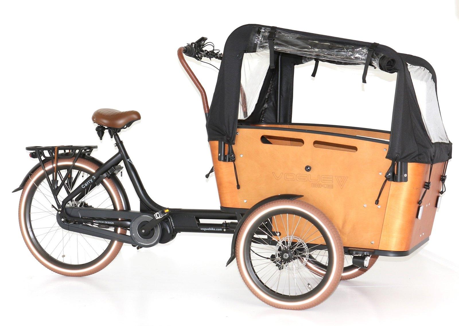 Vogue Carry 3 elektrische bakfiets zwart-bruin