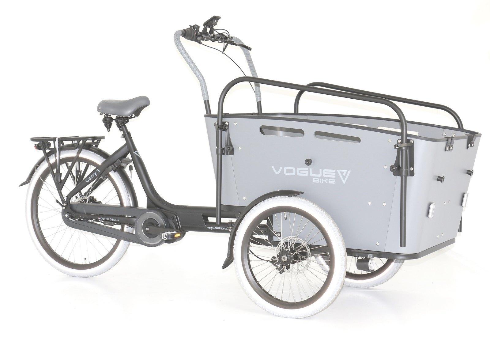 Vogue Carry 3 elektrische bakfiets zwart-grijs