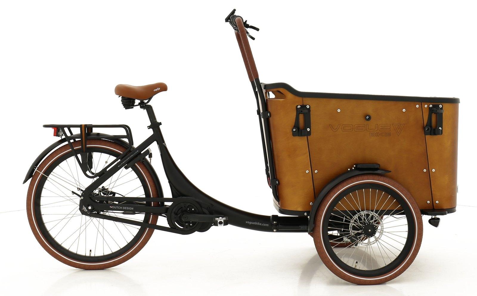 Vogue Superior Deluxe elektrische bakfiets zwart-bruin
