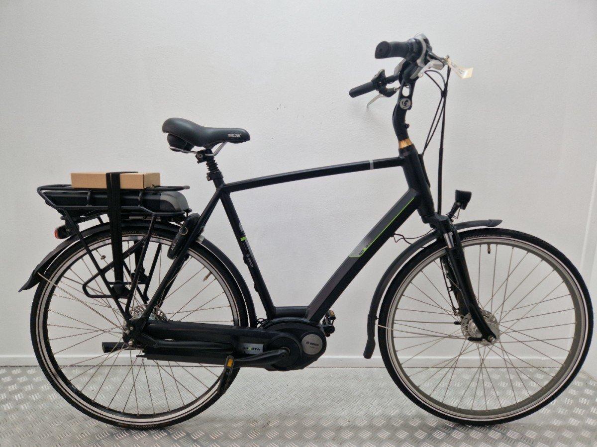 Sparta Special zwarte e-stadsfiets 61cm, Bosch middenmotor, zijaanzicht