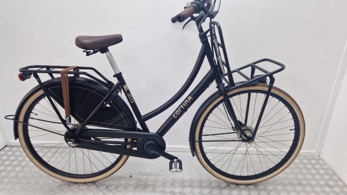 Cortina U4 zwarte transportfiets 50 cm tweedehands voorkant