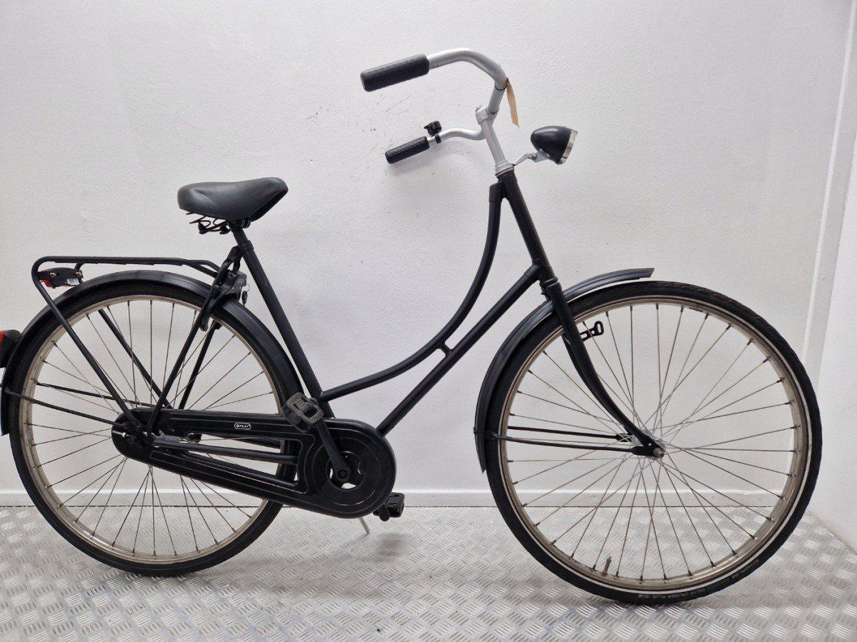 Merkloos Omafiets 56 cm zwart, tweedehands, terugtraprem