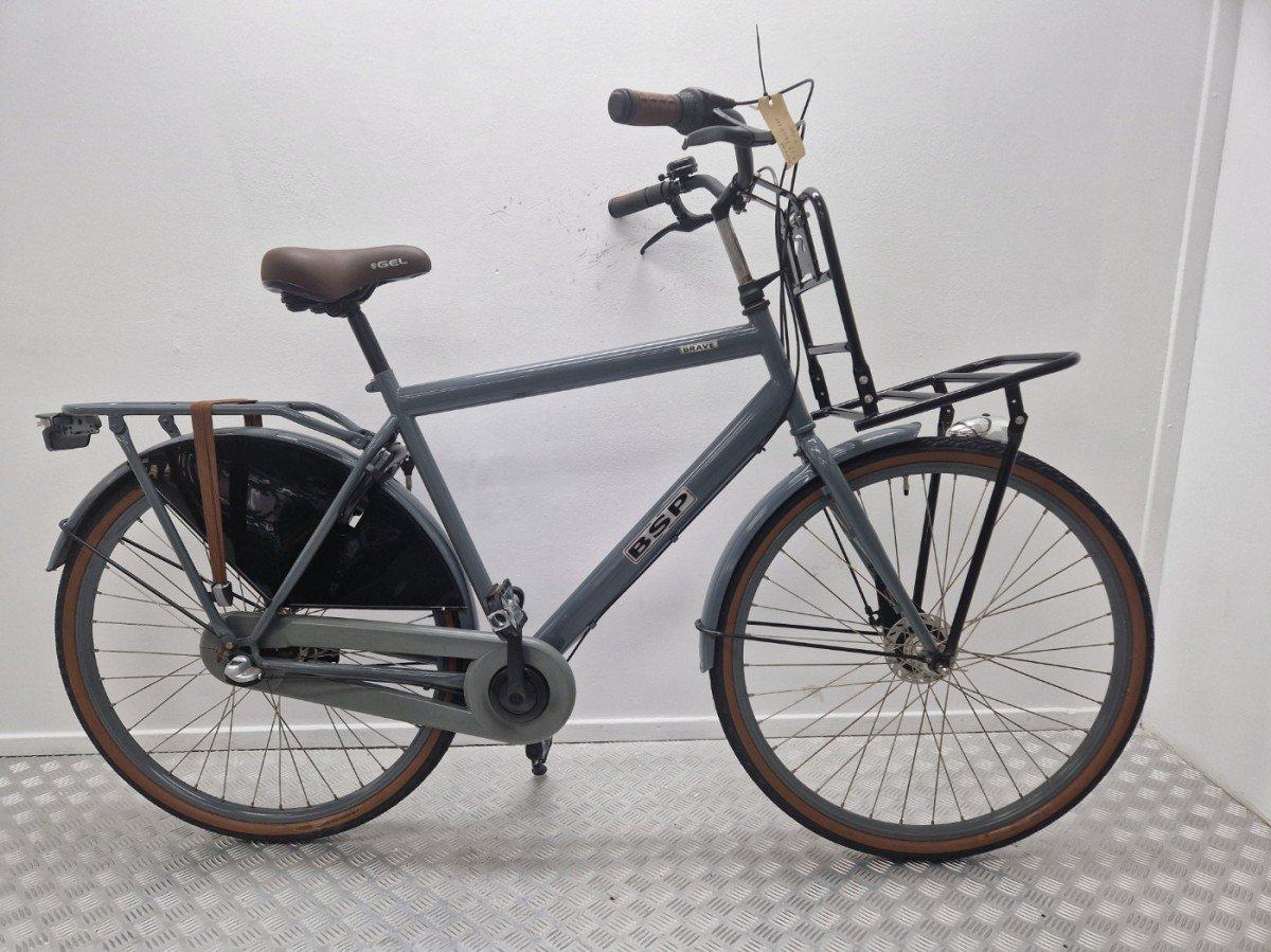 BSP Brave transportfiets 57 cm in grijs, tweedehands, voorkant zijkant