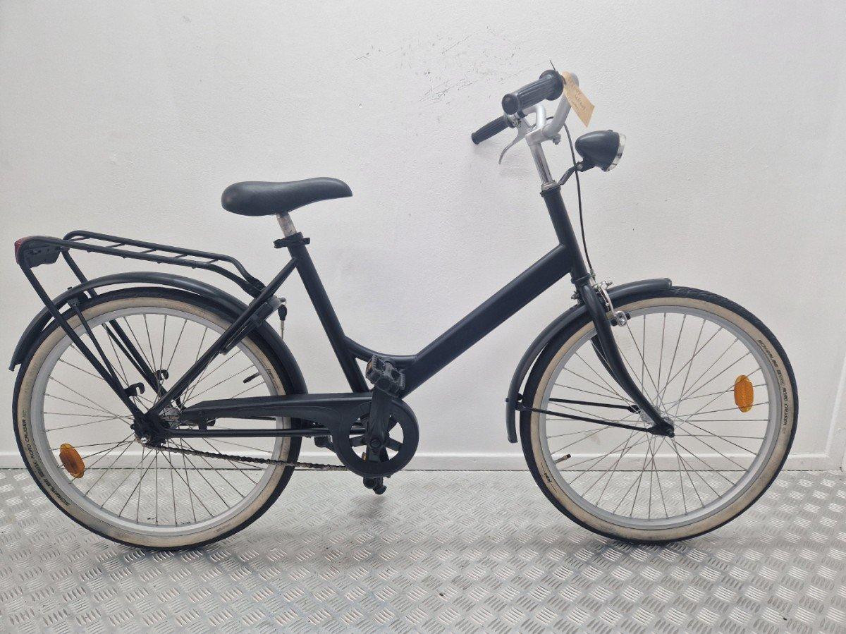 Zwarte merkloze kinderfiets 24 inch met lage instap