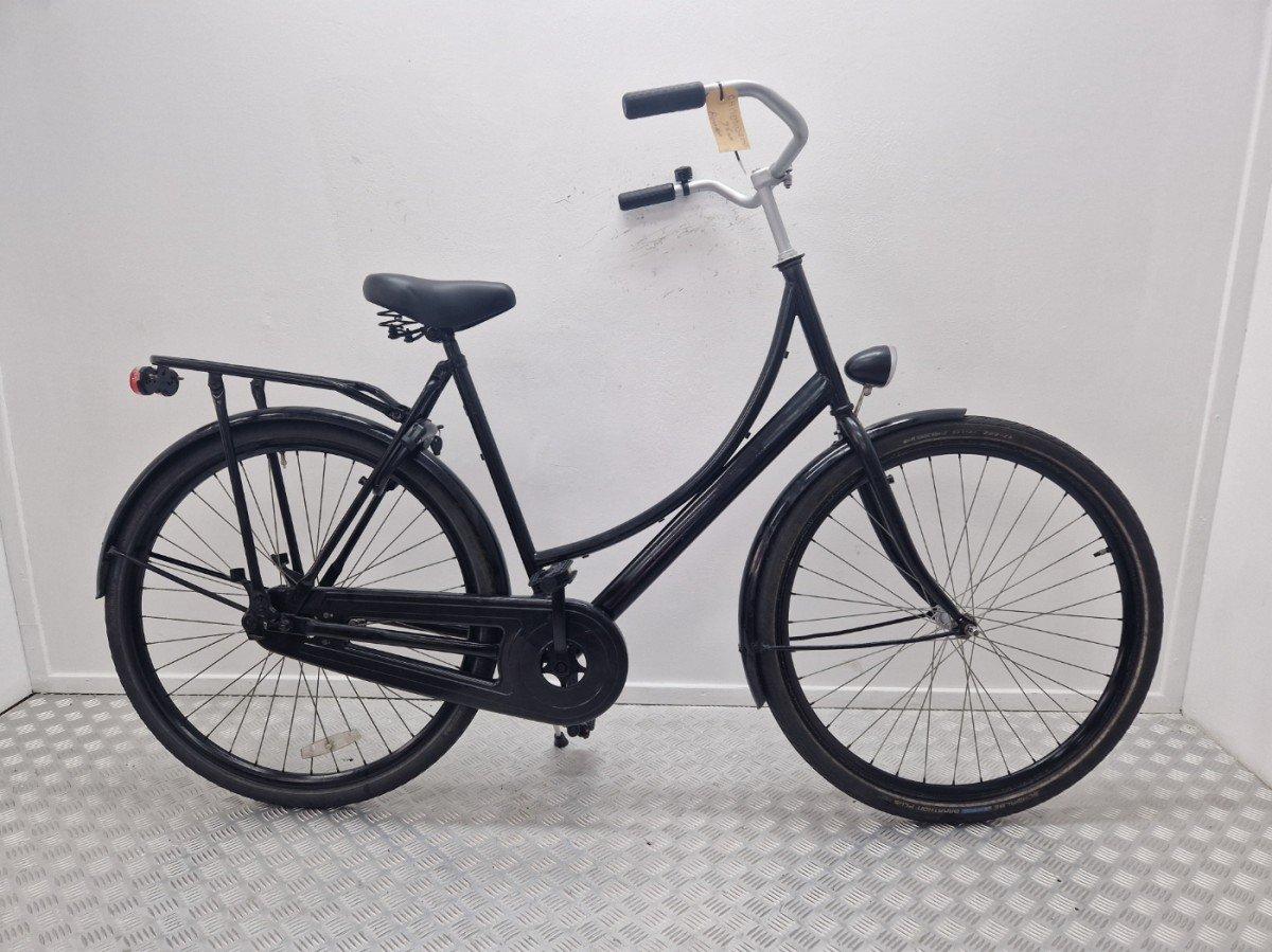 Merkloze Omafiets 56 cm tweedehands, zwart, met terugtraprem