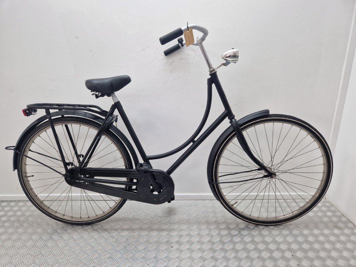 Merkloze Omafiets zwart met lage instap, 57 cm