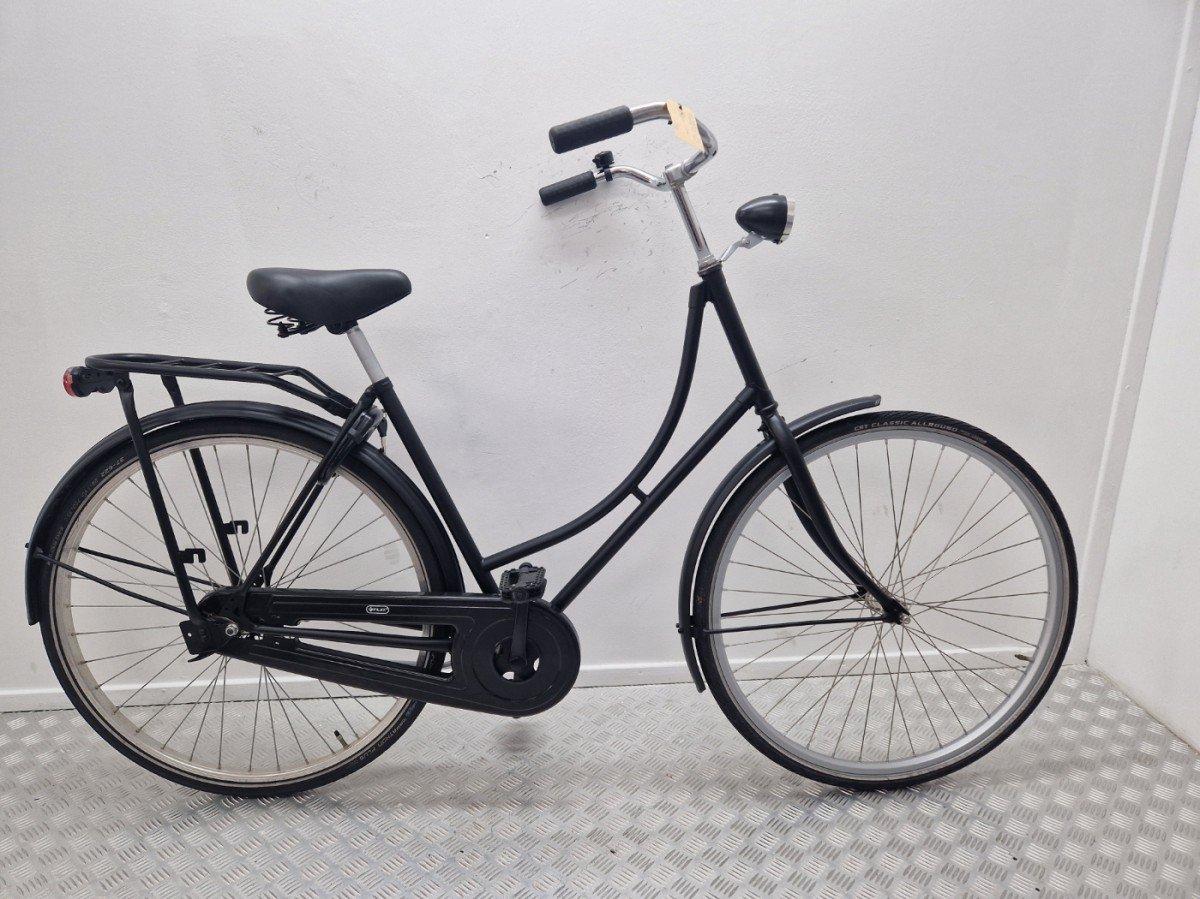 Merkloze Omafiets zwart met lage instap, 53 cm framemaat, 28 inch wielen