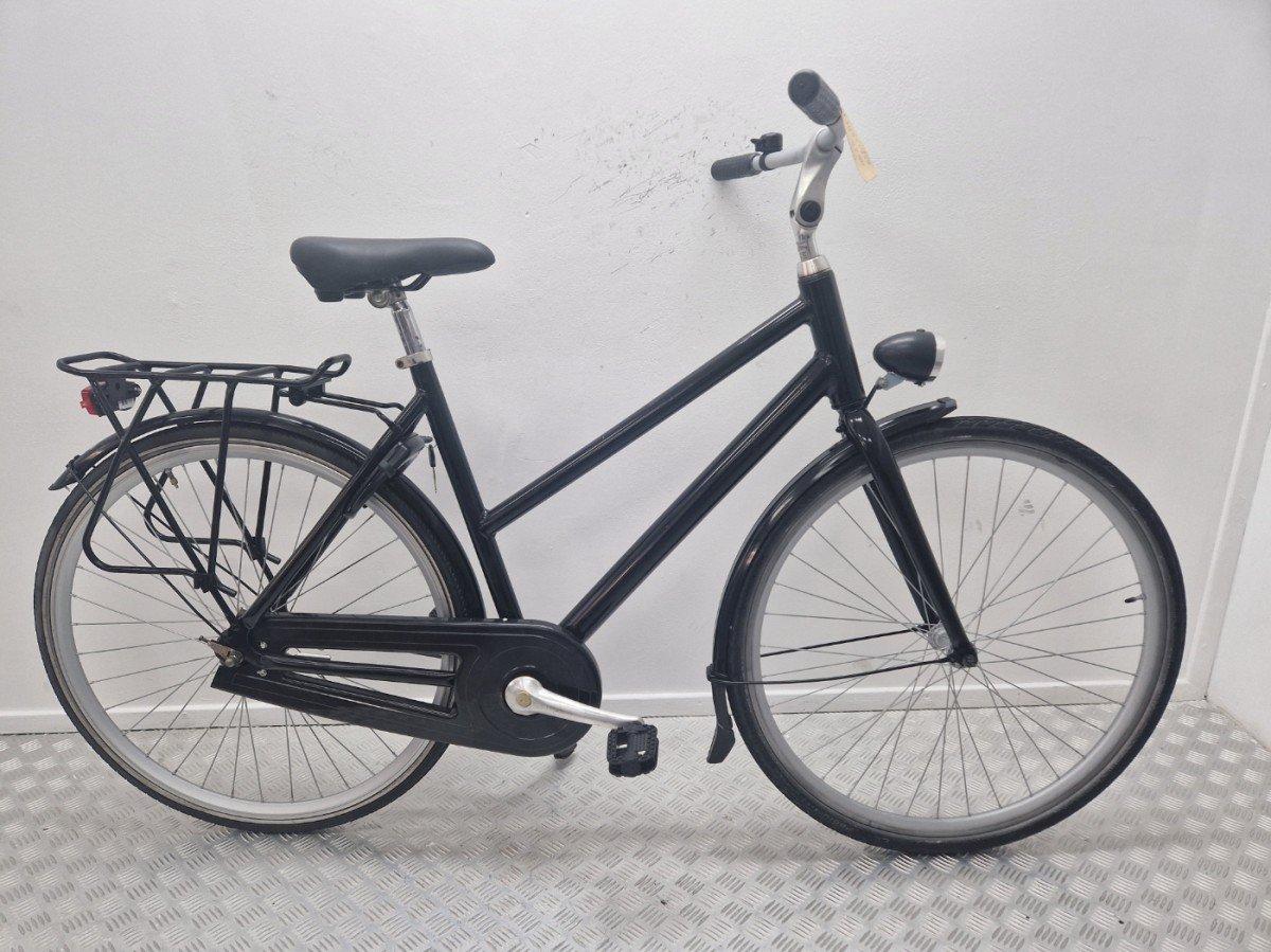 Merkloze Stadsfiets 54 cm zwart, 28 inch wielen, mixed frame