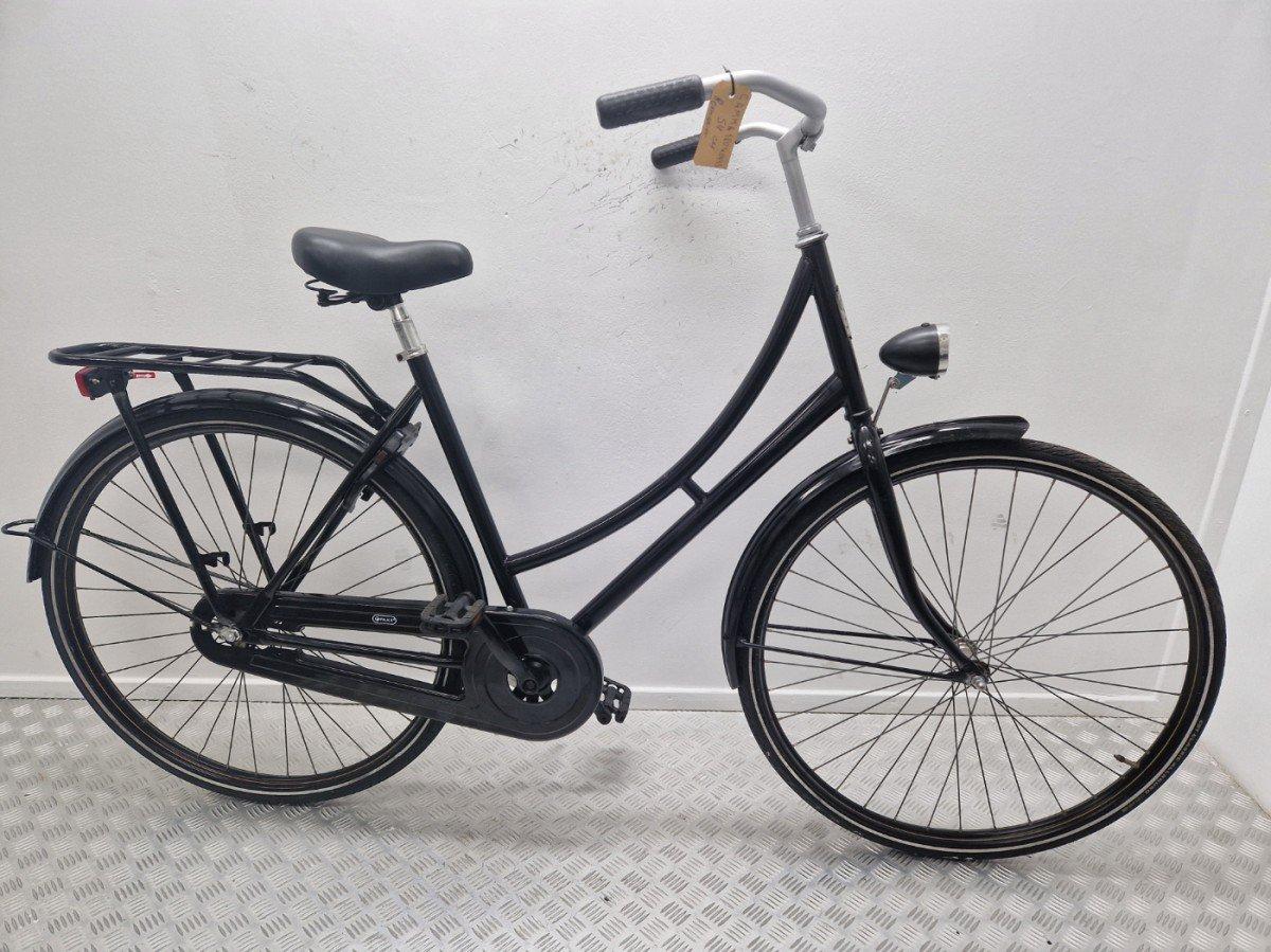 Merkloos omafiets 54 cm in zwart, rechtopzittend model