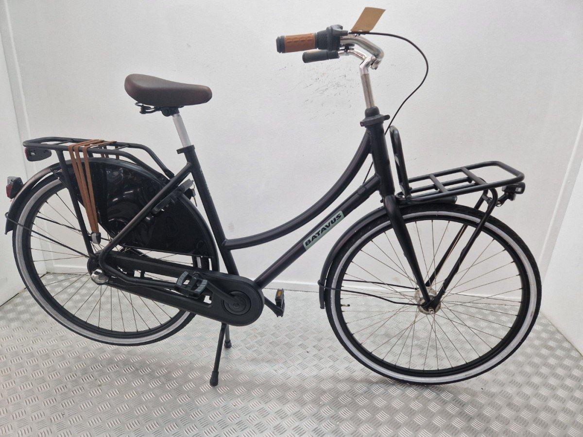 Batavus Packd dames transportfiets zwart, 55 cm, vooraanzicht