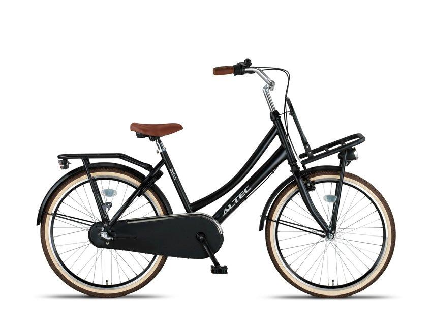 Altec Dutch kinderfiets 24 inch zwart mat, vooraanzicht