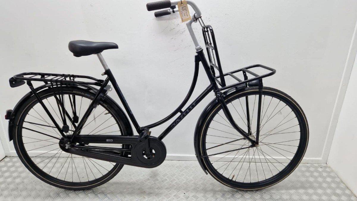 Gazelle Transportfiets 57cm zwart, tweedehands, zijaanzicht