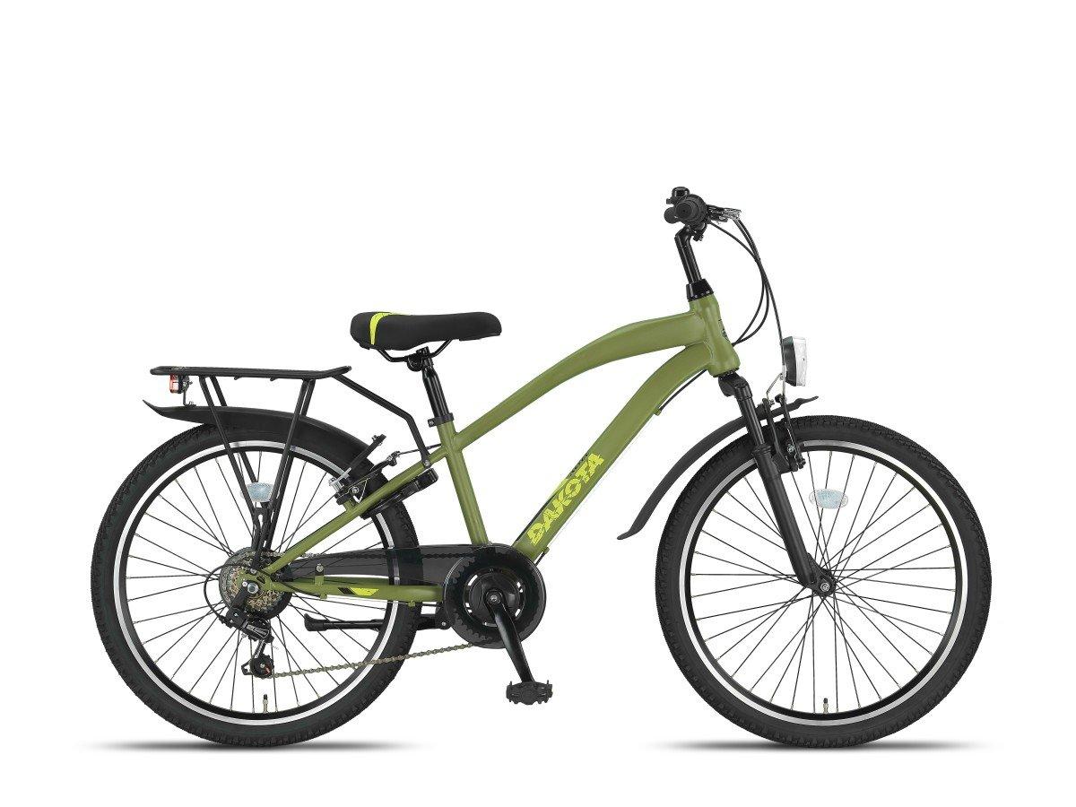 Altec Dakota kinderfiets 24 inch in groen met verende voorvork