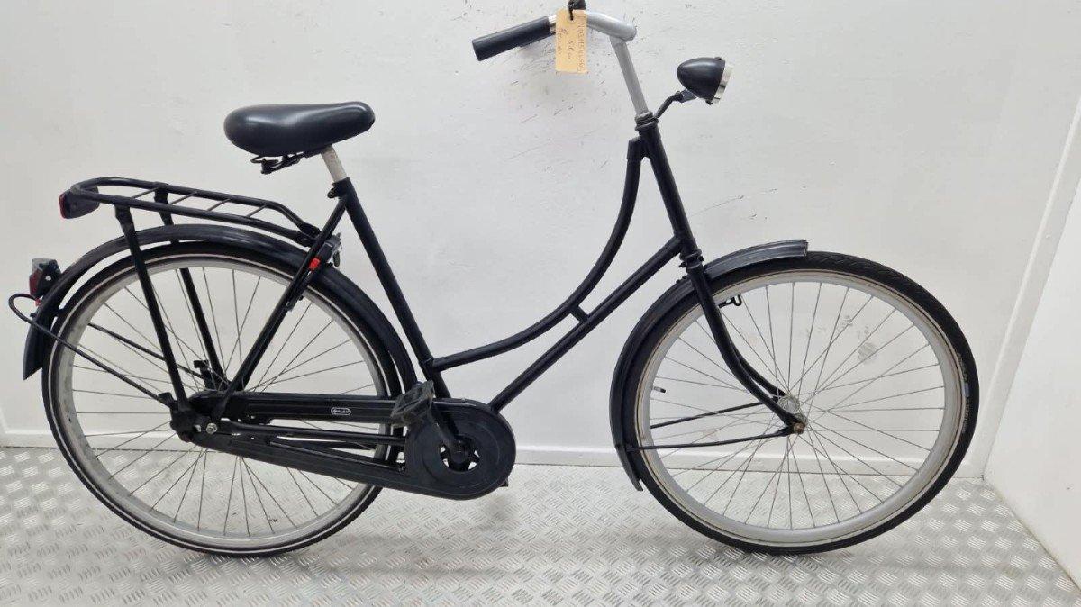 Budgetbike Omafiets 57 cm in zwart, klassieke stadsfiets met terugtraprem