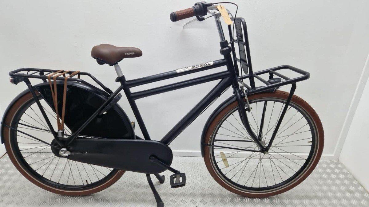 Popal Transportfiets zwart 50 cm met voorrekje en gesloten kettingkast