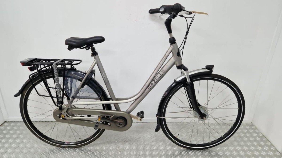 Gazelle Paris stadsfiets 57 cm in grijs, vooraanzicht