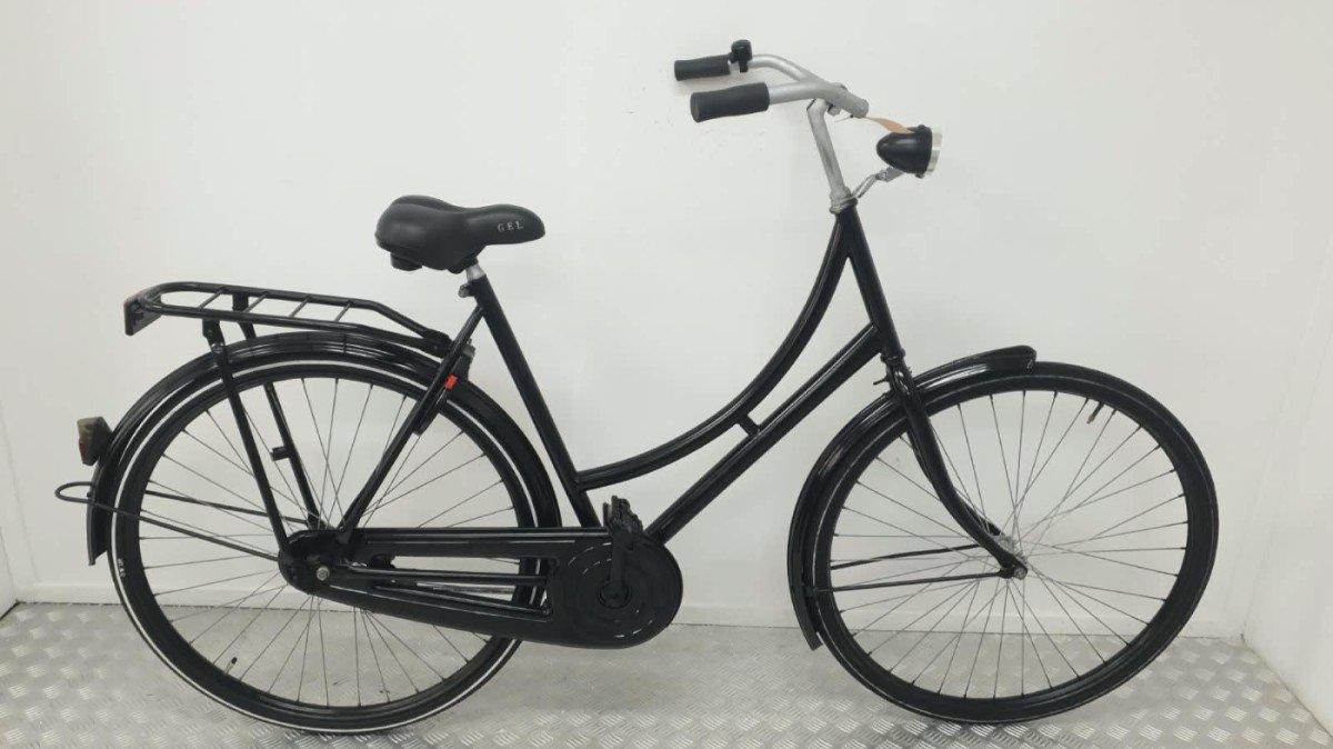 Budgetbike Omafiets 57cm in zwart, klassieke stadsfiets met terugtraprem