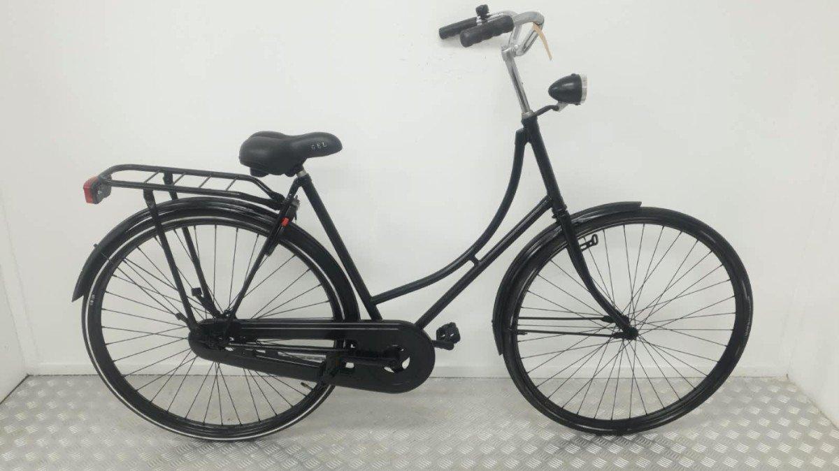 Budgetbike Omafiets 57 cm zwart, klassieke stadsfiets met terugtraprem