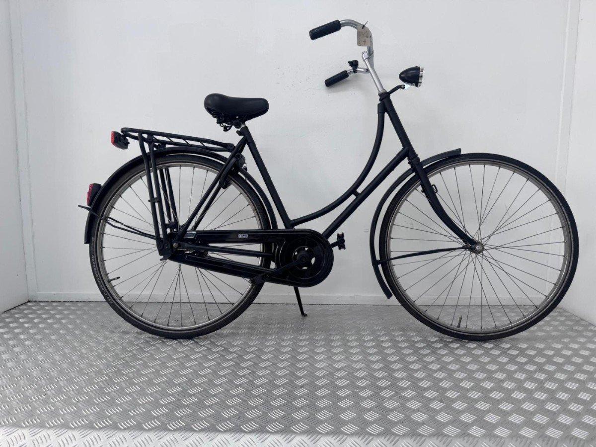 Budgetbike Omafiets 57cm zwart, klassieke stadsfiets met terugtraprem