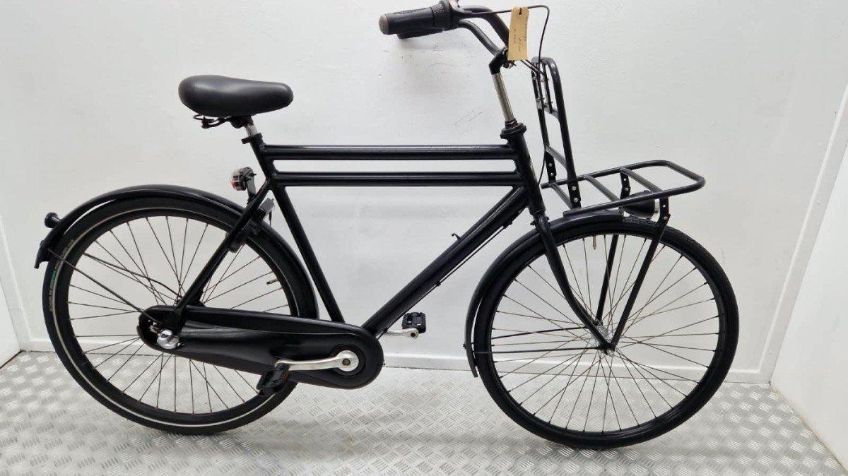 Sparta Transportfiets 62cm zwartmat, tweedehands, met voorkrat