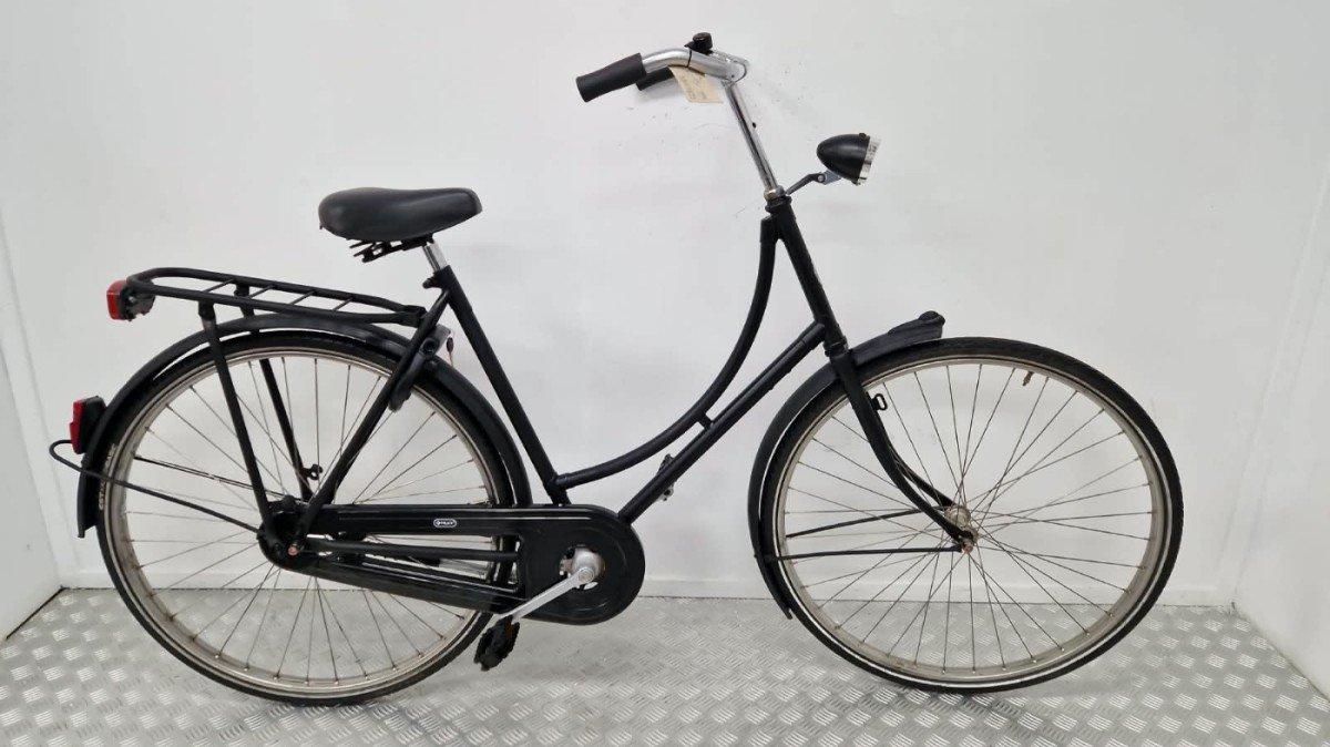 Gazelle Omafiets 57 cm in zwart, klassieke stadsfiets met terugtraprem