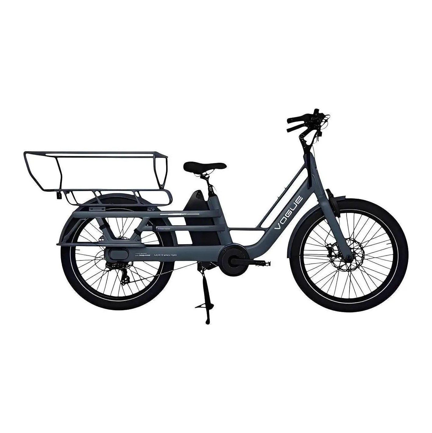 Vogue Wonder 2026 elektrische longtail e-bike antraciet, zijaanzicht